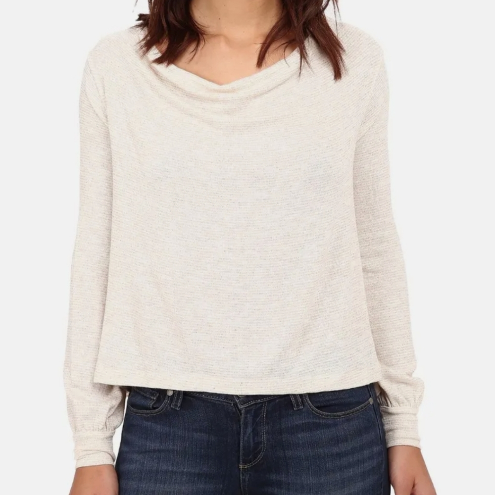 Free People Palmer Shimmer Cowl Neck Top - Picture 2 of 8